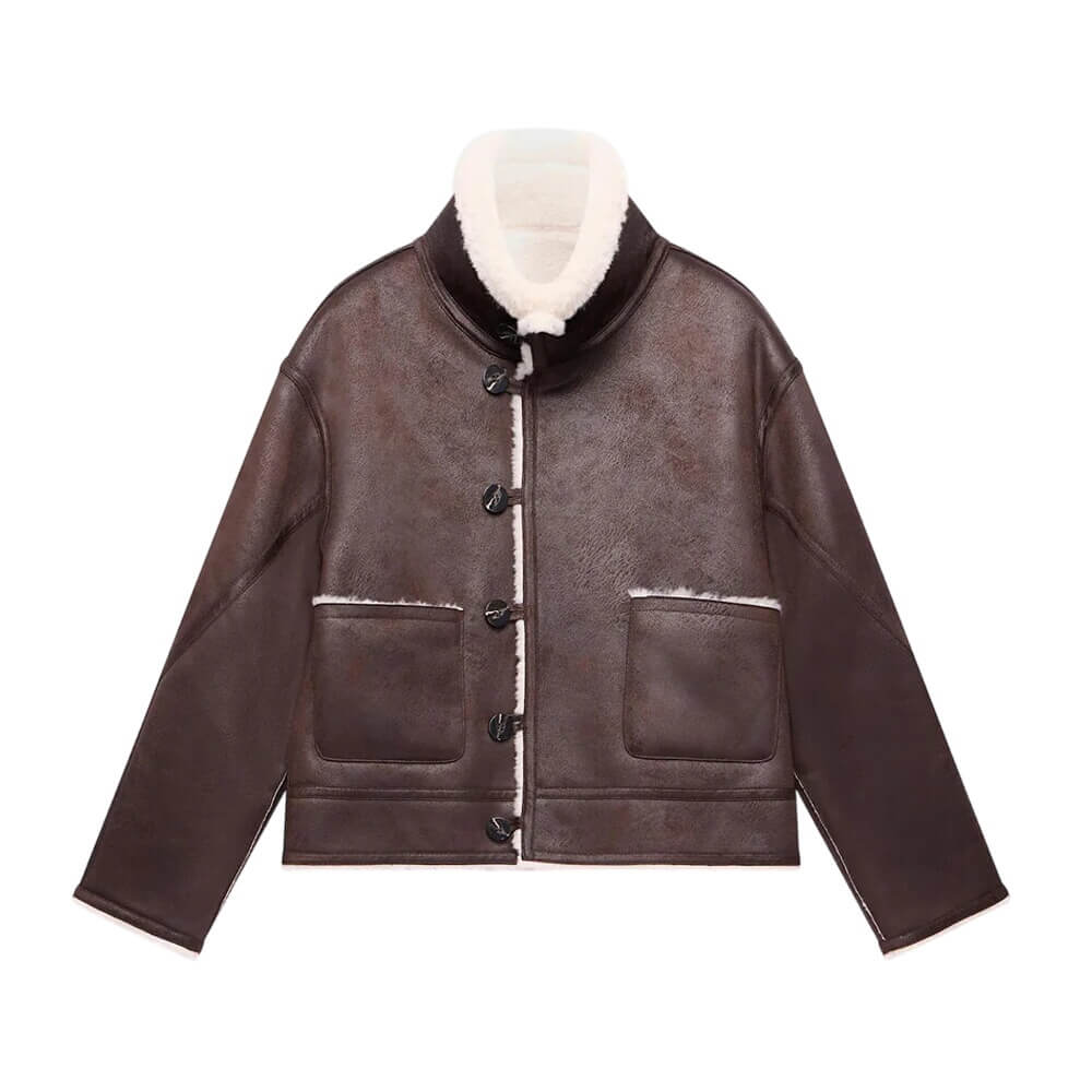 Mint Velvet Brown Reversible Aviator Jacket